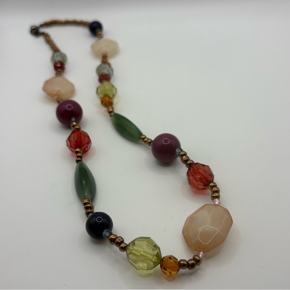 Abstract Beaded Station Necklace 23”